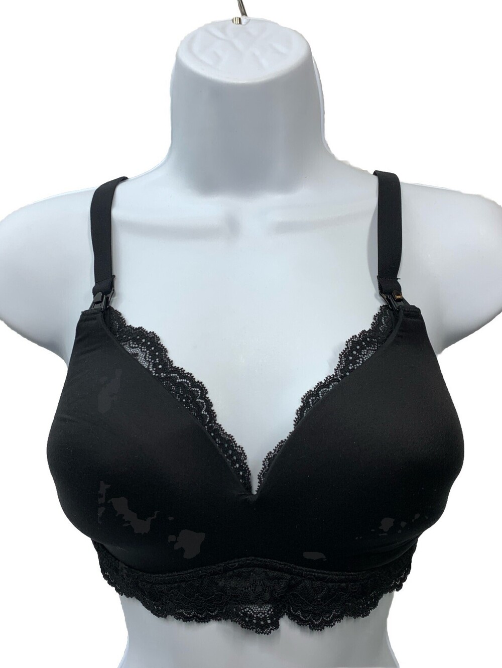 MOMANDA Nursing Bras for Breastfeeding Smoothing Lace Nursing Bra Size 40B Black
